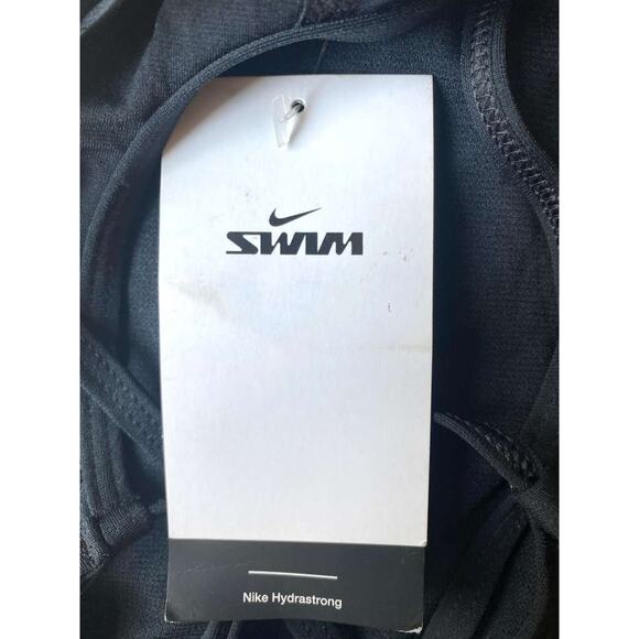 Nike Swim Womens Hydrastrong Lace-Up Tie-Back One-Piece Swimsuit Black Size 28/2 - Picture 8 of 11